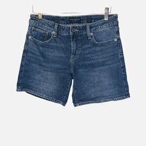 Lucky Brand The Roll Up Women's Med Wash Stretch Denim Shorts Blue Sz 4/27